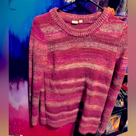 GAP Pink Striped Sweater - Picture 1 of 4
